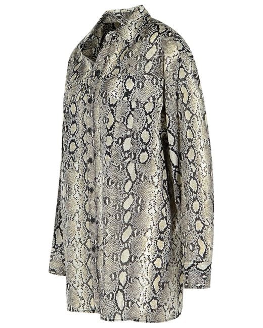 Michael Kors Gray Snake Print Cotton Shirt