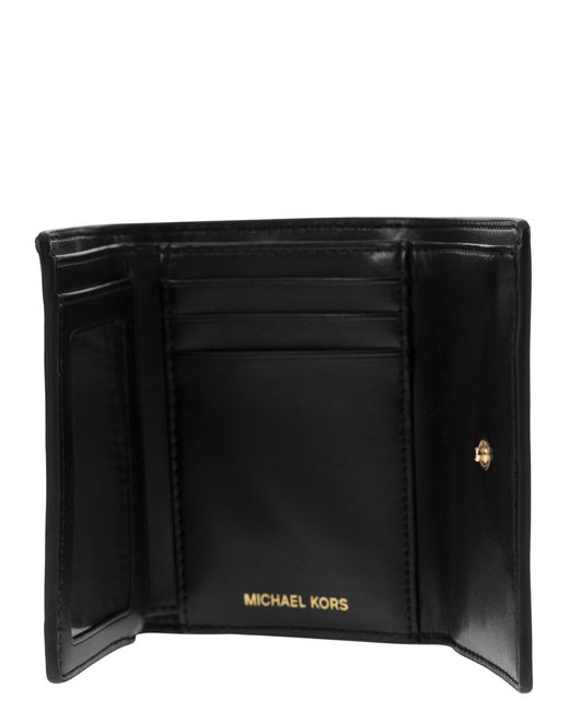 Michael Kors Parker Leather Clover Wallet in het Black
