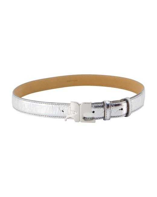Courreges Ac 25 Mm Riem Leer Zilver in het Brown
