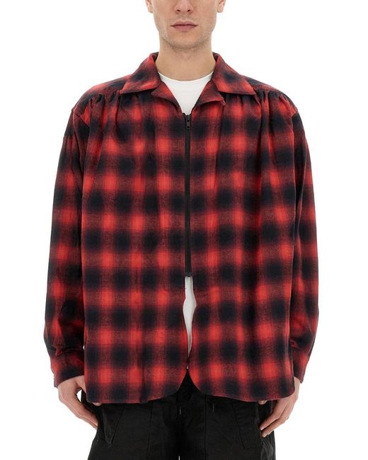 A.I.E. Red Plaid Shirt for men