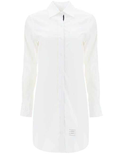 Thom Browne White Short Button-Down Blouse