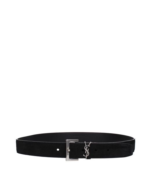 Saint Laurent Black Belts Suede