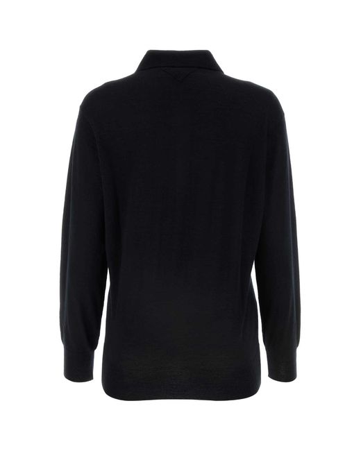 Prada Blue Cashmere Polo Shirt for men