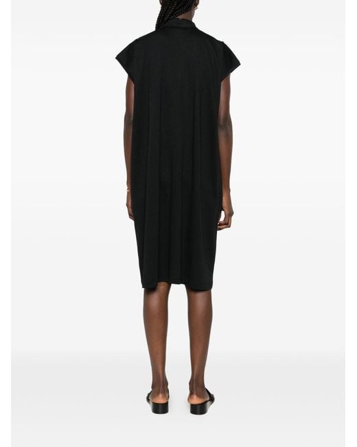 Totême Black Button-Fastening Sleeveless Midi Shirt Dress