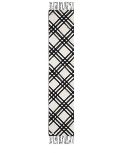 Burberry Black Cashmere Check Scarf