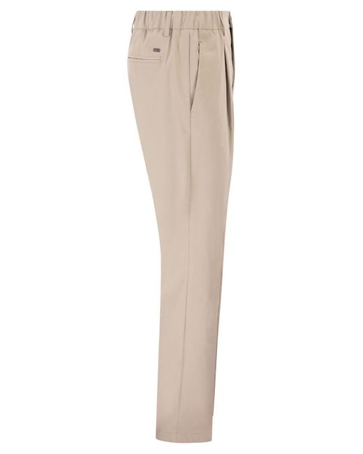 Herno Broek Met Plooien in het Natural voor heren