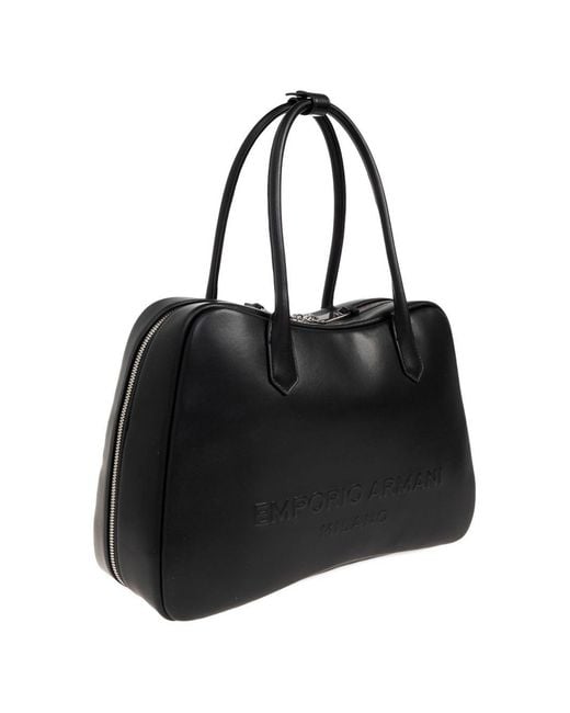 Emporio Armani Black Leather Shoulder Bag