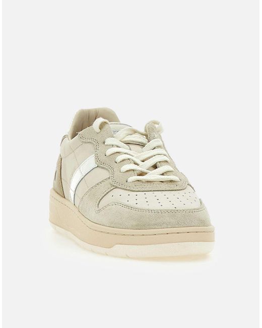 Date Natural Court Shiny Leather Sneakers