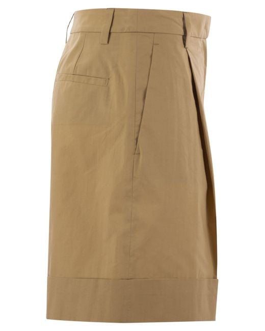 MVP WARDROBE Natural Cotton Shorts With Darts
