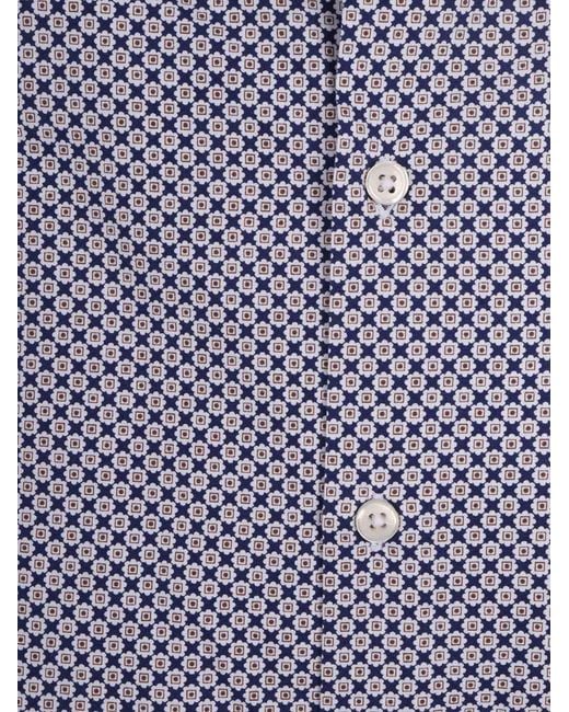 SARTORIA DEL CAMPO-SONRISA Blue Shirt Cotton for men