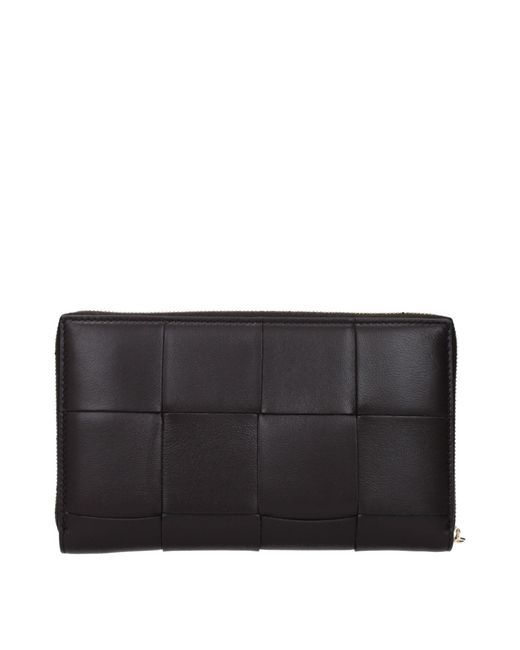 Bottega Veneta Black Portafogli Cassette Donna Pelle Marrone/Cioccolato Fondente