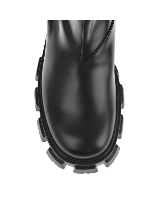 Prada Monolith Lederen Enkellaarzen in het Black voor heren