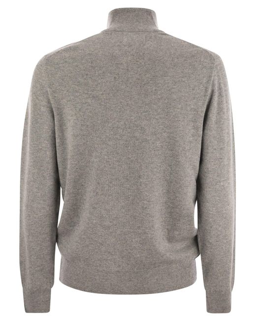 Polo Ralph Lauren Wool -pullover Met Halve Zip in het Gray