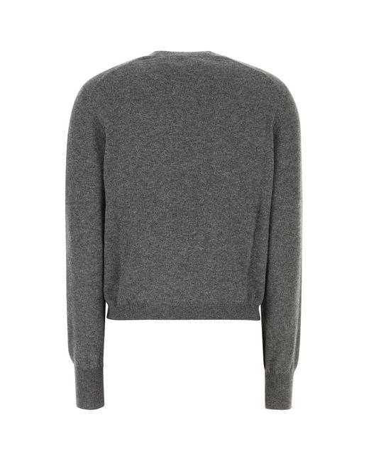 Ferragamo Gray Dark Grey Stretch Cashmere Blend Cardigan