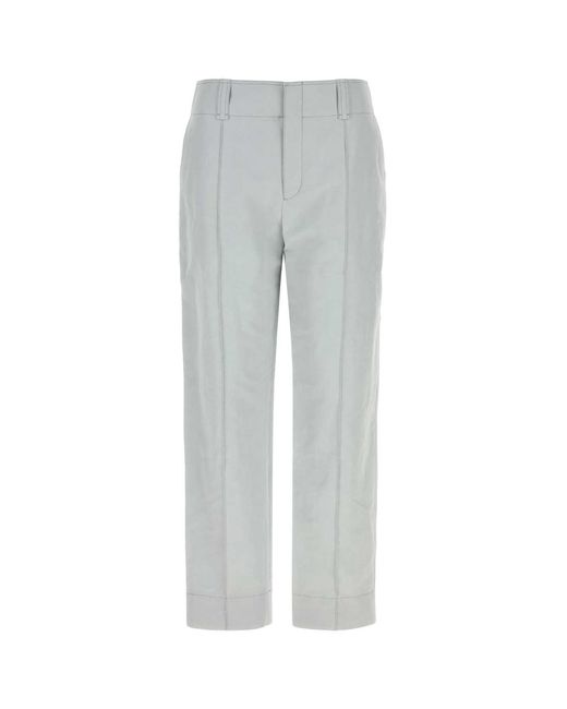 Chloé Gray Light Linen Blend Pant