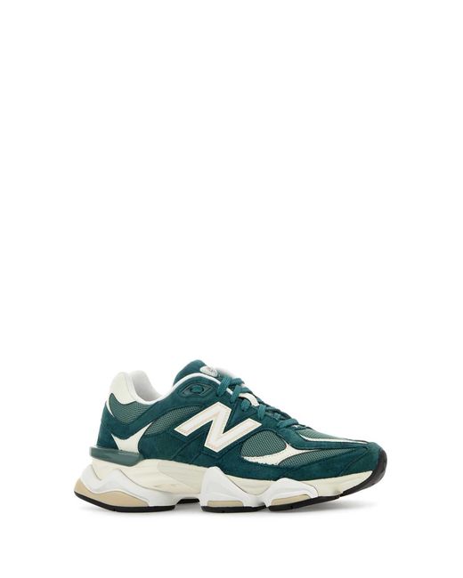 New Balance Green Two-Tone Mesh And Suede 9060 Sneakers