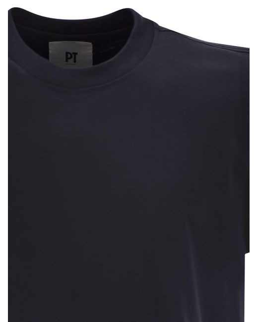 PT Torino Blue Silk And Cotton Jersey Knit for men