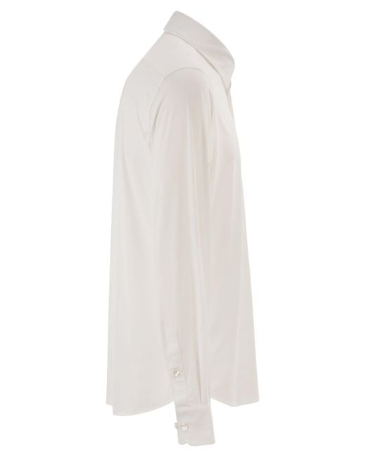 Rrd White Stretch Oxford Shirt for men