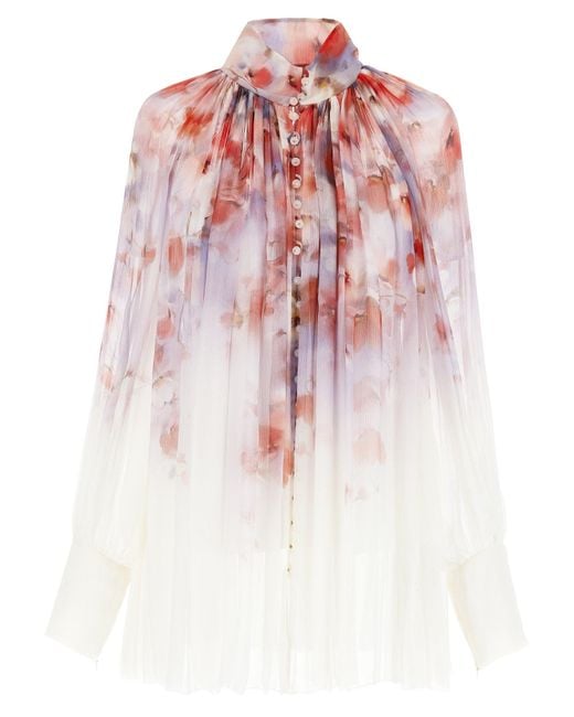 Zimmermann Pink Crush Smock Shirt, Blouse