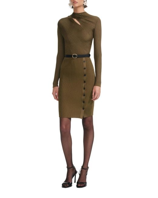 self portrait green knit dress ROBBIE Aruba Blue Denim Zip-Up Collared Women's Mini Dress – Steve Madden