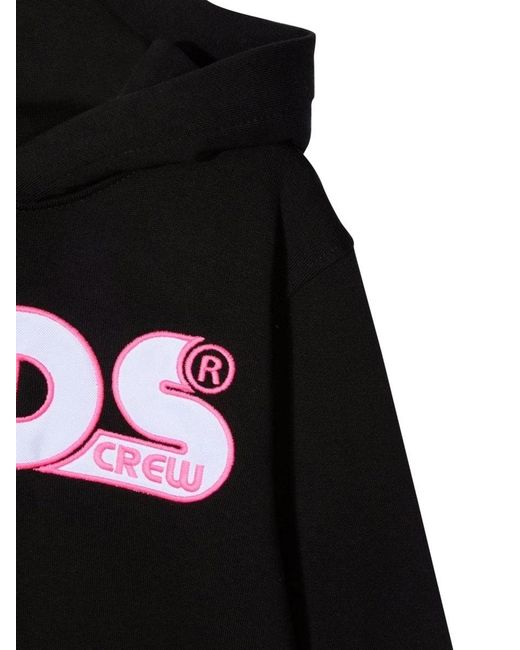 Gcds Black Oversize Hoodie Girl