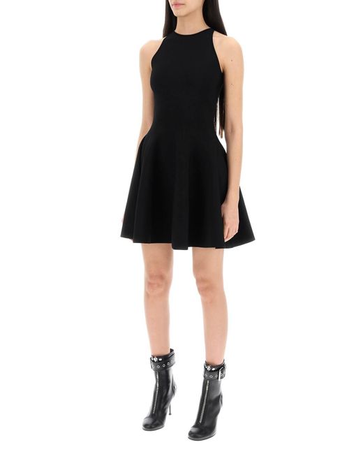 "Vestido de patinador mini tejido Alexander McQueen de color Black