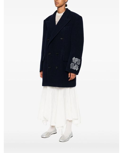 FEDERICO CINA Blue Double Breasted Coat