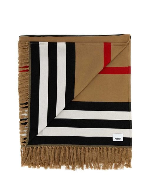 Burberry Black Embroidered Cotton Blanket