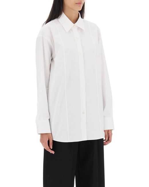 Camisa de popelina con strass de Alexander Wang de color White