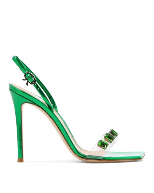 Gianvito Rossi Green Ribbon Candy Sandals