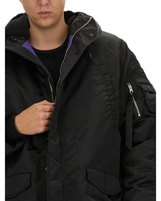 Alpha Industries Black Long Bomber Jacket "N-3B"