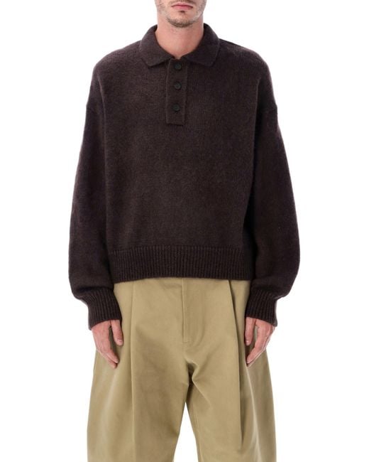 Studio Nicholson Multicolor Dune Superkid Mohair Polo Sweater for men