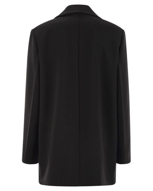 Max Mara Black Janzir Double Breasted Cady Caban
