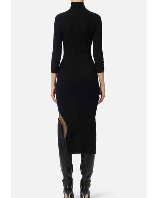 Elisabetta Franchi Black Strickkleid mit Tasche