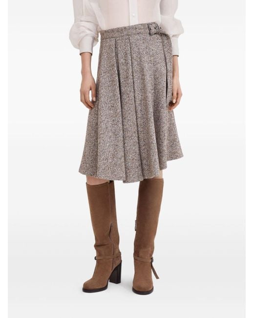 Brunello Cucinelli Wollen Rok in het Natural
