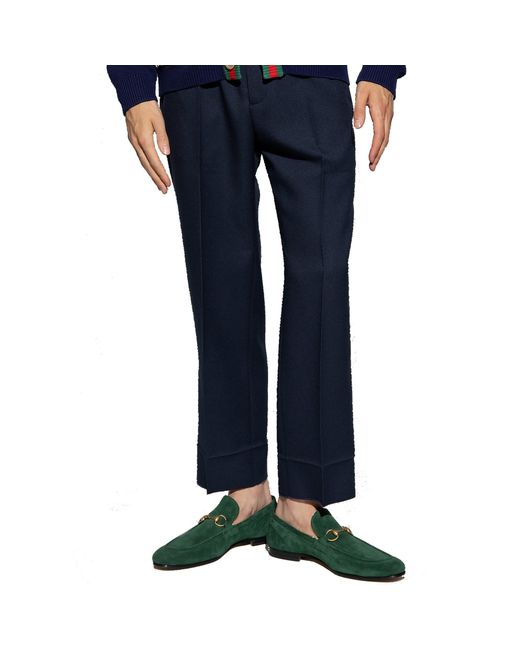 Gucci Blue Pleat-front Trousers for men