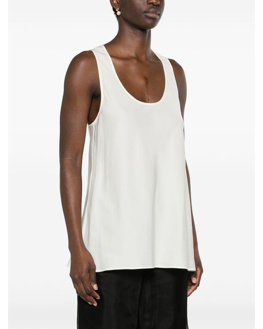 Lemaire White Bias Cut Tank Top for men