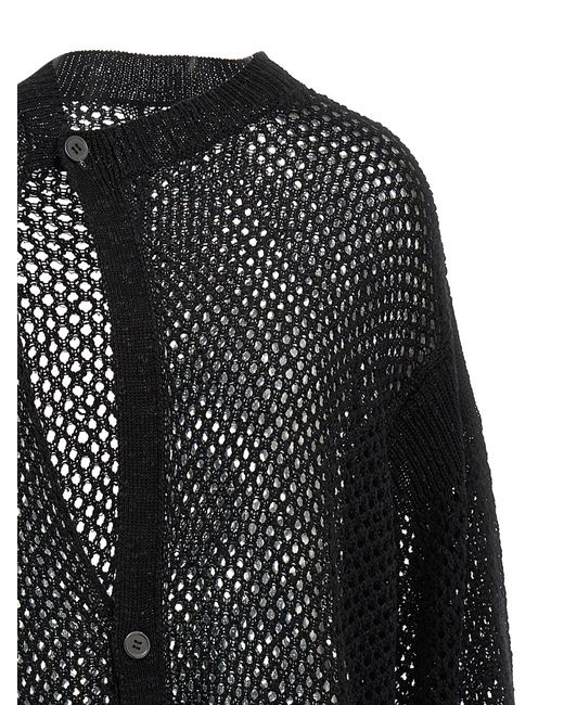Yohji Yamamoto Asymmetrische Strickjacke in Black für Herren