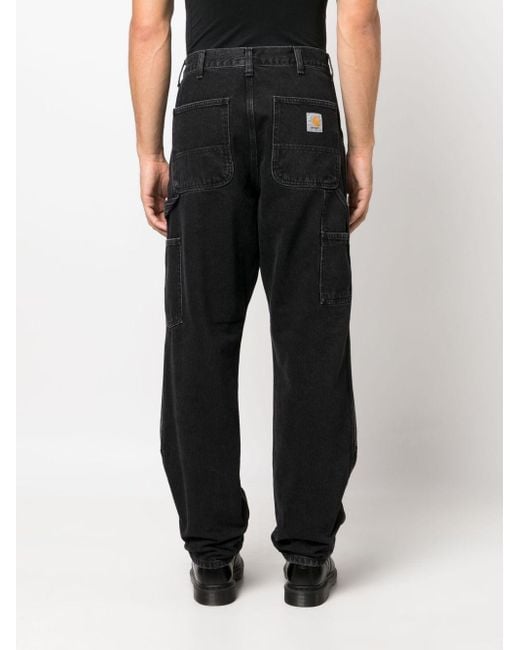 Jeans de mezclilla doble de doble rodilla de Wip Carhartt Carhartt de hombre de color Black