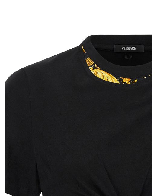 Versace Black 'Barocco' Double Layer T-Shirt