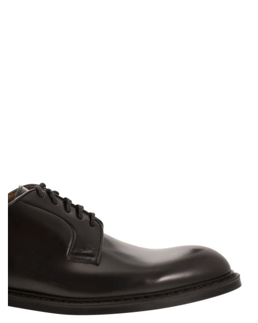 Doucal's Black Smooth Leather Derby