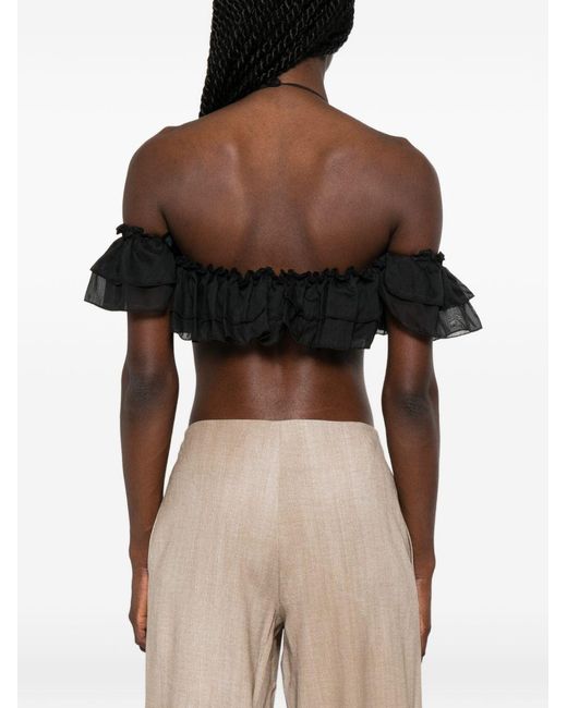 Ermanno Scervino Black Embroidered Top