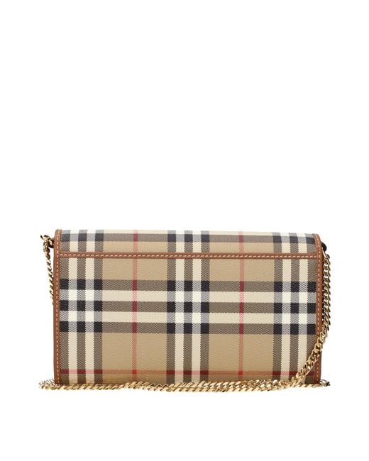 Burberry Natural Hannah Crossbody Bags Fabric