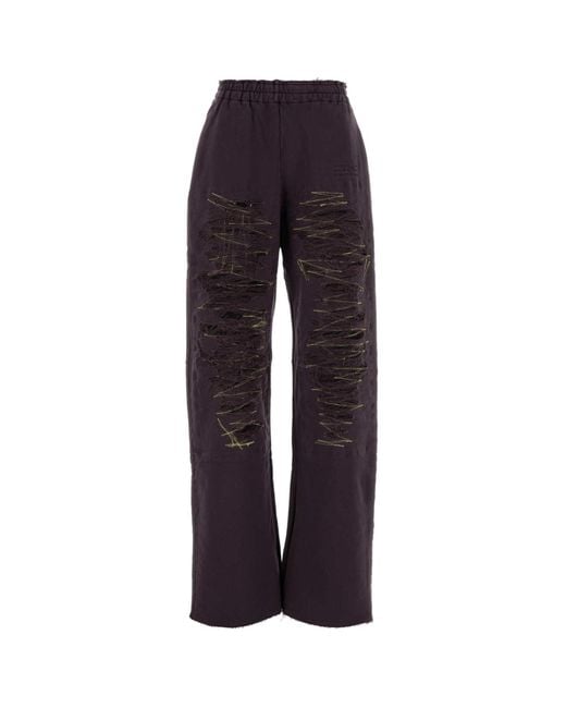 MM6 by Maison Margiela Blue Aubergine Cotton joggers