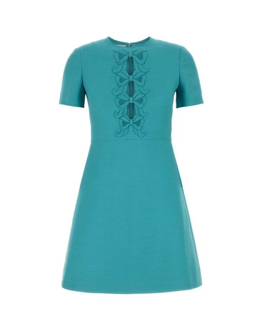 Valentino Garavani Blue Wool Blend Dress