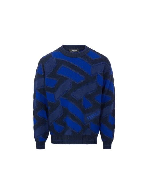 Versace Blue Logo Sweater for men