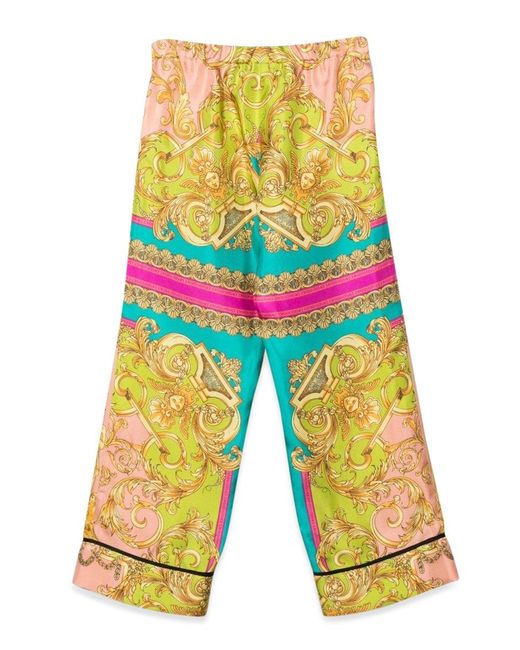 Versace Yellow Informal Pant Twill Silk for men