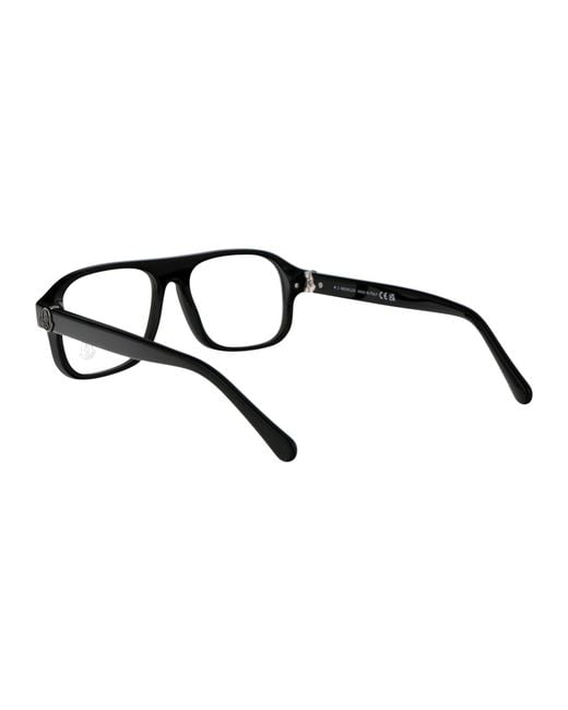 Moncler Black Nero Lucido Acetate Glasses for men