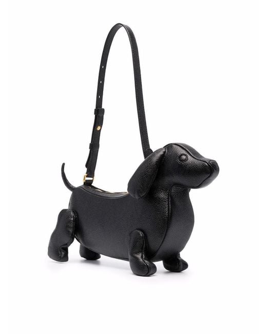 Thom Browne Black Hector Baguette Bag In Pebble Grain Leather