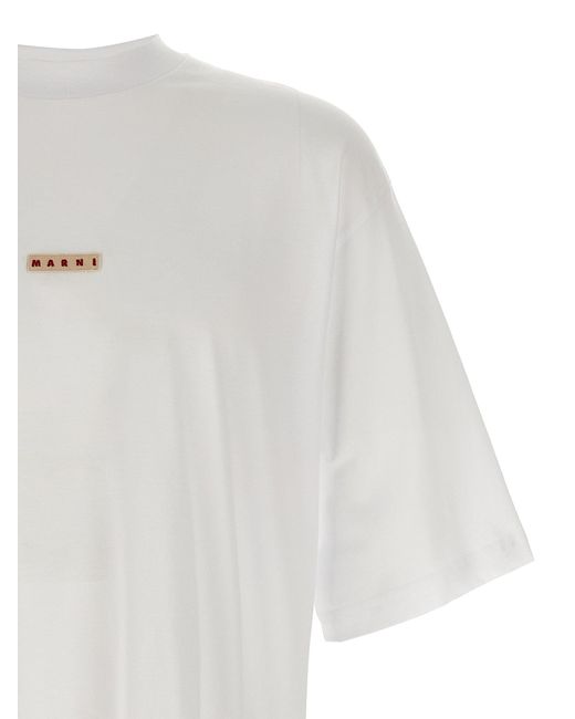 Marni Logo Patch T-Shirt in White für Herren